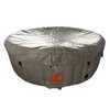 Aleko Round Inflatable Hot Tub Spa With Cover4 Person210 GallonBrown &White HTIR4BRW